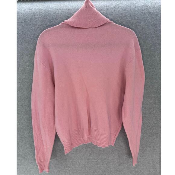 Vintage Pendleton Women's sz L Baby Pink 100% Wool Cowl Neck Sweater Pullover - Picture 2 of 10